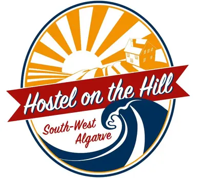 a logo for a house on the hill with a wave at Hostel on the Hill in Raposeira