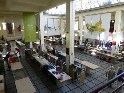 an overhead view of a store with people in a store at Shearwaternest 2 Apartment in Funchal