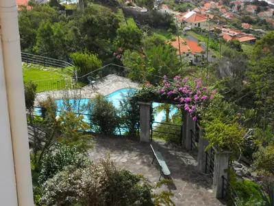 a view of the pool from the house at Bay View Apartment in Funchal