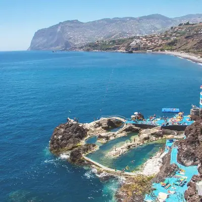 an island in the ocean with people on it at Charming Apartment 101 in Funchal
