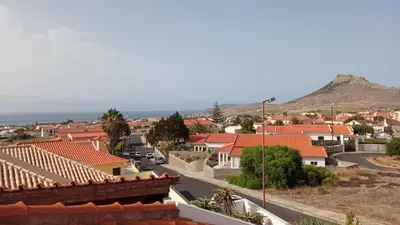 a view of a town with red roofs at Casa Mansa in Porto Santo