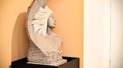 a statue of a woman on display in a museum at Hotel Solar Bom Jesus in Santa Cruz
