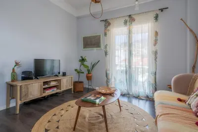a living room with a couch and a tv at Endemic - Concept Apartment in Funchal