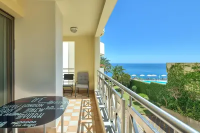 a balcony with a view of the ocean at Quinta Falesia Apartment in Funchal