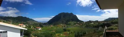 a view of a valley with a mountain at Pereira's house - Mountain & Sea in Porto da Cruz