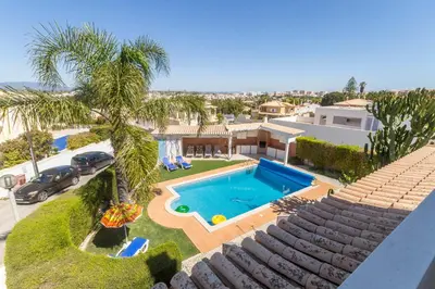 an aerial view of a villa with a swimming pool at Casa Clementina in Lagos