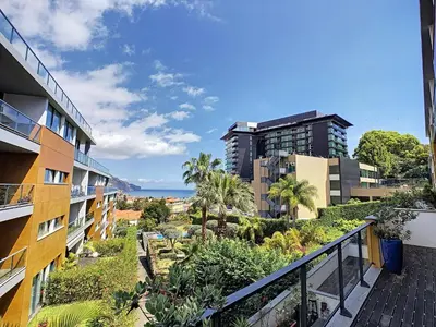 an apartment balcony with a view of the ocean at The Bay View - by LovelyStay in Funchal