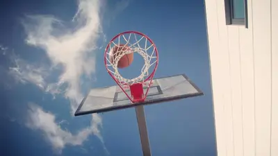 a basketball hoop on a stand in the sky at Villa Cary in Funchal