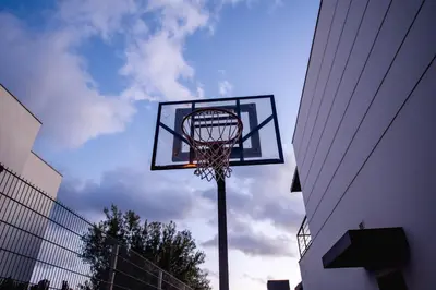 a basketball hoop in front of a building at Villa Cary in Funchal