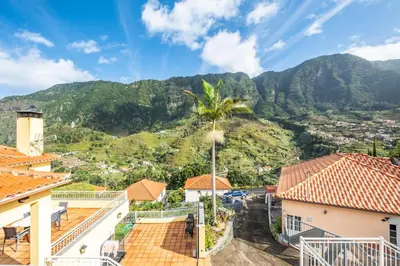a view of the mountains from the roof of a house at Cantinho das Feiteiras by Homie in São Vicente