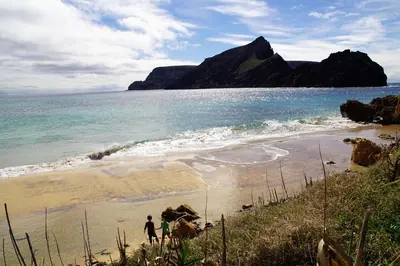 a group of people standing on a beach at Porto Santo - Pedras Pretas Beach House in Porto Santo