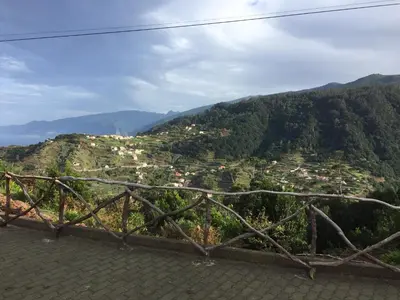 a view of a valley from a mountain at Casa da Grota in Porto Moniz
