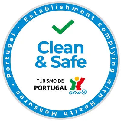 a blue clean and safe logo at Terrace Apartment in Funchal