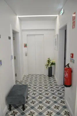 a hallway with a room with a floor that has at Edificio Charles 201 in Funchal