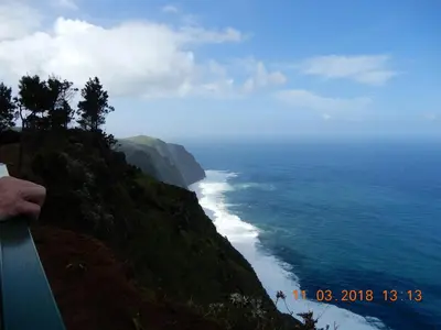 a view of the ocean from a cliff at Jasmine Guest Suite in Ponta do Pargo