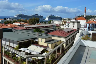 a view of the city from the roof of a building at Top Floor in City Center Funchal in Funchal