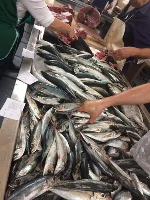a pile of fish on a table in a market at Top Floor in City Center Funchal in Funchal