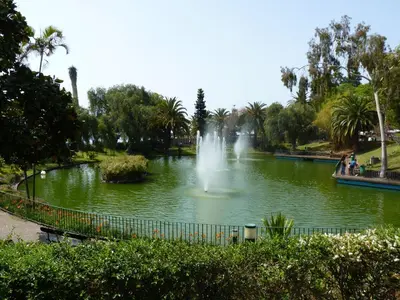 a fountain in a pond in a park at Studio Marina by Madeira Best Apartments in Funchal