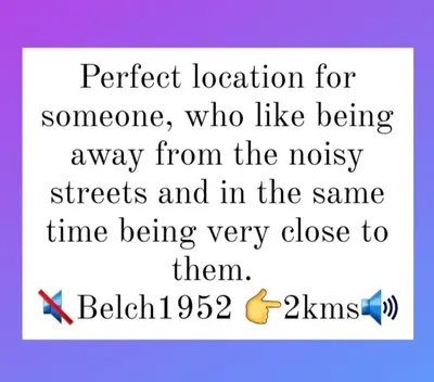 a poster with the words perfect location for someone who like being away from at Manuel Apartment - Belch1952 in Lagos