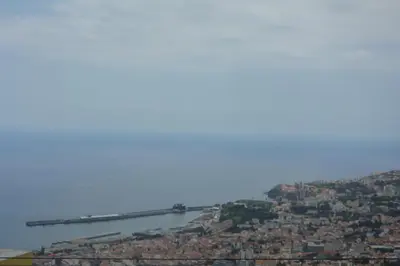 a view of a city with a bridge in the distance at Sea and Sun 4 You - Choupana Studio in Funchal