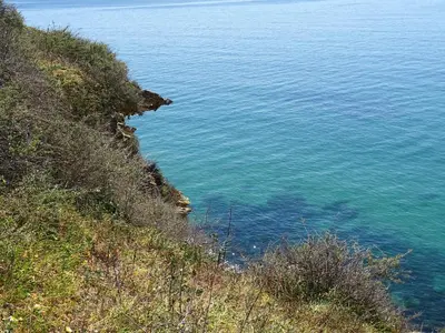 a view of the ocean from a hill at Casa Afonso Henriques in Burgau