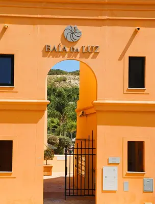an entrance to a building with a sign on it at Luxury 3-bedroom apartment at high-end Praia da Luz in Luz