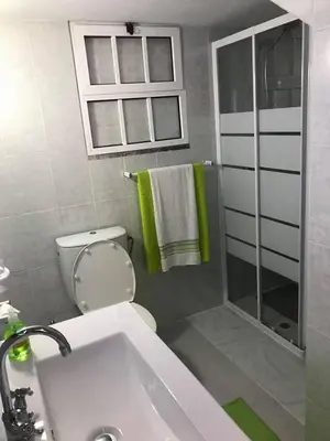 a bathroom with a toilet and a sink and a shower at STUDIO'S HOUSE in Funchal
