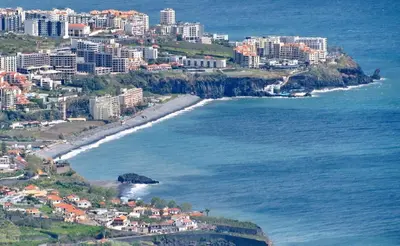 an aerial view of a city next to the ocean at Un Balcon Sur La Mer in Funchal