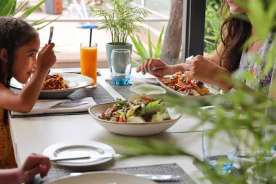 a buffet of different types of food on a table at The Views Oasis in Caniço