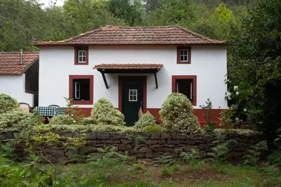 an aerial view of a house in a forest at Valle Paraizo in Camacha