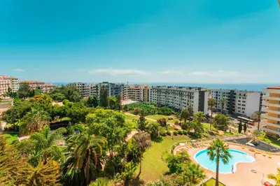 an aerial view of a park with a swimming pool at FLH Funchal Green Park Apartment with Pool in Funchal