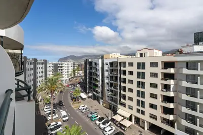 an aerial view of a city street with buildings at Golden Star AV by An Island Apart in Funchal
