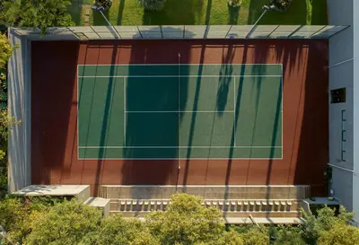 an overhead view of a tennis court on a building at Madeira Panorâmico Hotel in Funchal