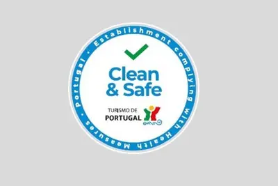 a seal with the clean and safe logo at Peaceful Top Floor Apt W Balconies - Cambridge RIGHT - AC in Funchal