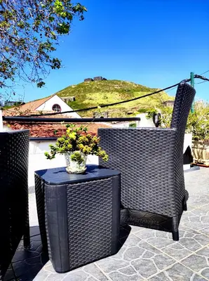 an aerial view of an island in the ocean at Mateus House - Porto da Cruz Center in Porto da Cruz