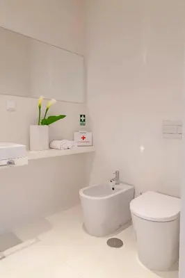 a white bathroom with a toilet and a sink at Solar do Ribeiro in Funchal