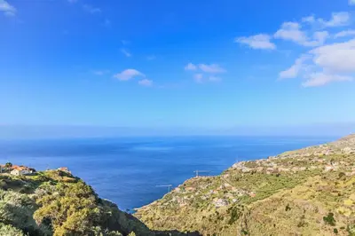 a view of the ocean from atop a mountain at A&M House II Luxury Holidays Home in Arco da Calheta