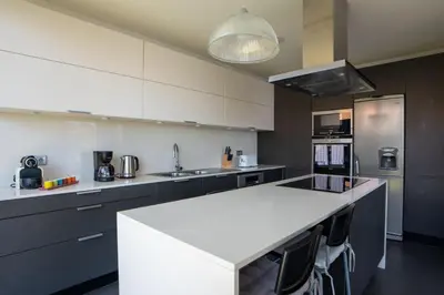 a kitchen with a white counter top in a room at Villa Ocean Sight by LovelyStay in Funchal