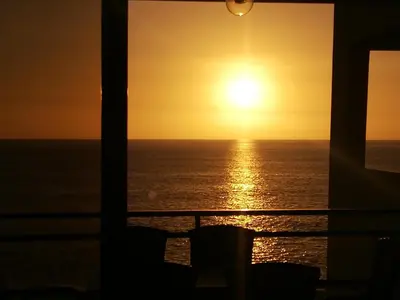 a view of the ocean from a cruise ship at By the Beach & Pool Apartment in Funchal