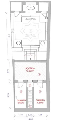 a floor plan of a building at Beachhouse Algarve, Beach 50m in Salema