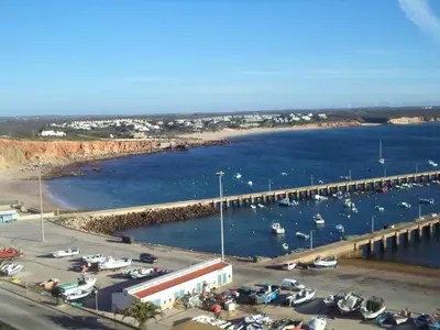a view of a marina with boats in the water at Casa Pinheirinho in Sagres