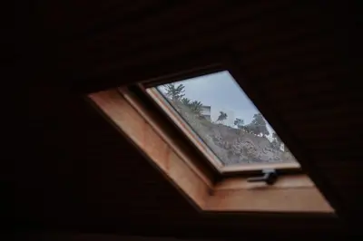 an overhead view of a window in a house at Vila Mar Apartment in Ponta do Sol