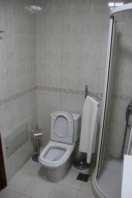a bathroom with a toilet and a shower at Doca do Cavacas Apartment in Funchal