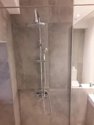 a shower with a shower head in a bathroom at OLD TOWN Apartment W Interior Terrace - Barreirinha in Funchal
