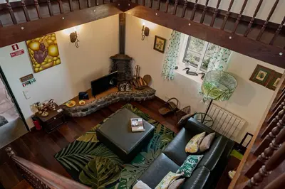 an overhead view of a living room with a couch at Quinta Devónia by An Island Apart in Funchal