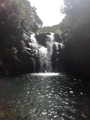 a waterfall in the middle of a river at Cc39- Q5 in Funchal