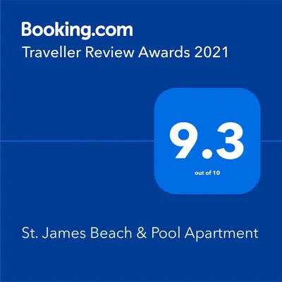 a screenshot of a cell phone with a travel rewards app at St. James Beach & Pool Apartment in Luz
