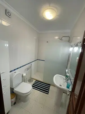 a white bathroom with a toilet and a sink at Amarguinha in Burgau