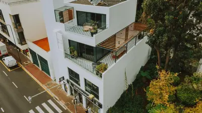 an overhead view of a white building with balconies at FLH Casa Branca Madeira in Funchal