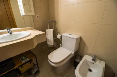 a bathroom with a white toilet and a sink at Acacia Apartment by Atlântica in Funchal